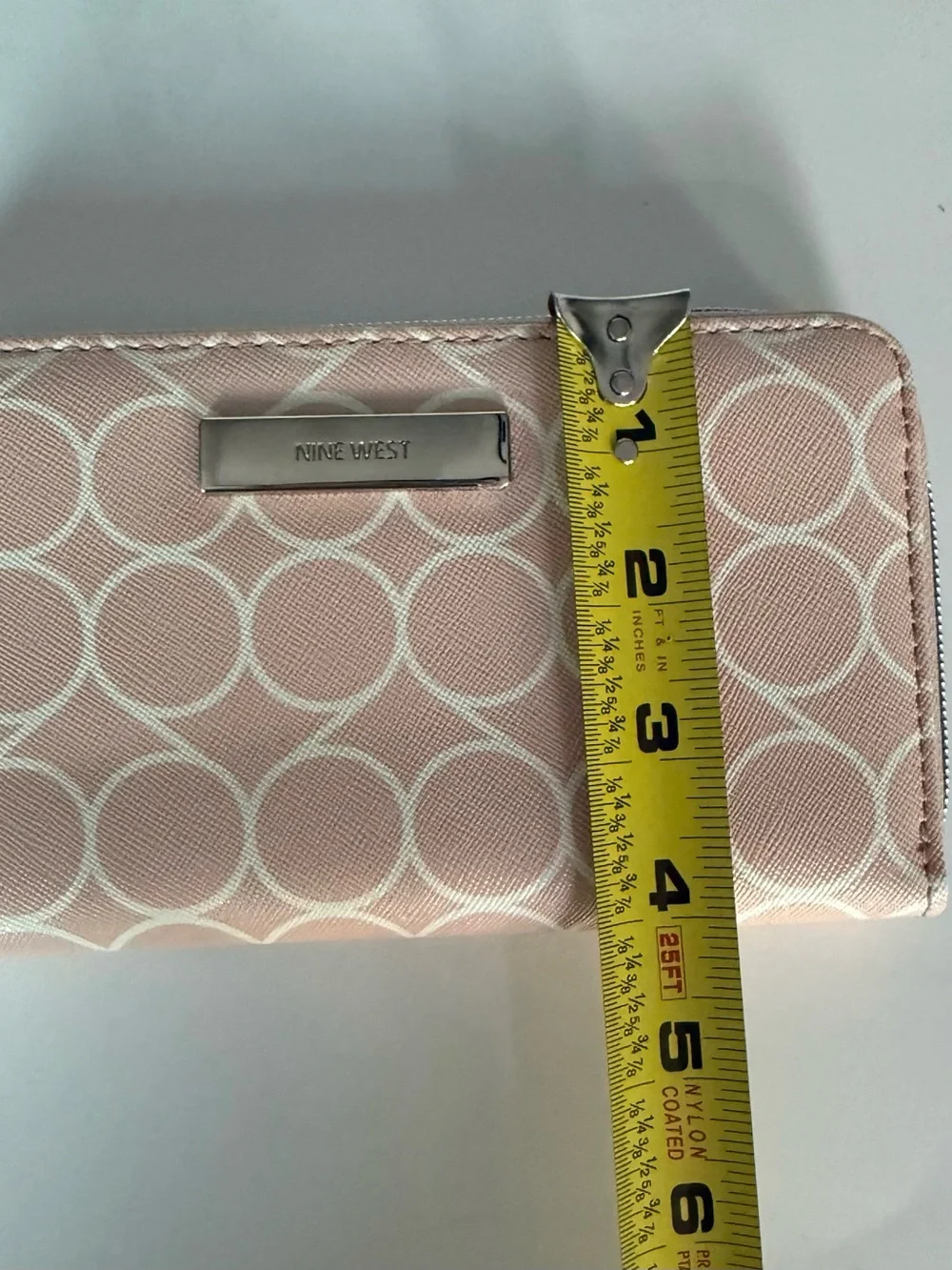 Nine West Pink Circle-Print Zip Wallet